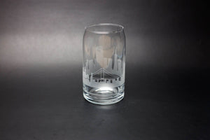 San Francisco Skyline Glass Can Coffee Cup - Urban and Etched