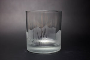 Huntsville Skyline Rocks Glass Barware - Urban and Etched