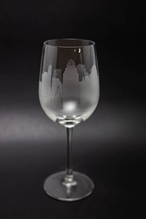 Cincinnati Skyline Wine Glass Barware - Urban and Etched
