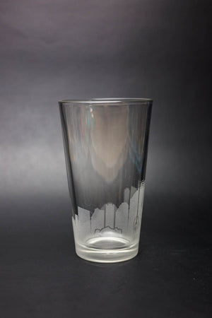 Perth Skyline Pint Glass Barware - Urban and Etched
