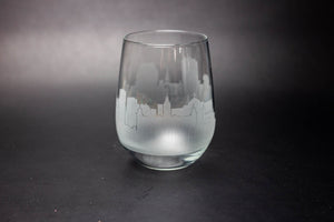 Quebec City Skyline Wine Glass Barware - Urban and Etched