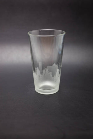 Liverpool Skyline Pint Glass Barware - Urban and Etched