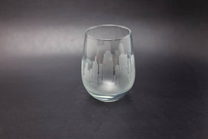 Kansas City Skyline Wine Glass Barware - Urban and Etched