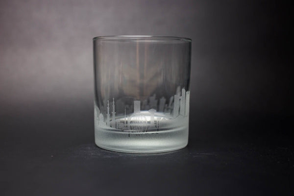 Abu Dhabi (UAE)  Skyline Rocks Glass Barware - Urban and Etched