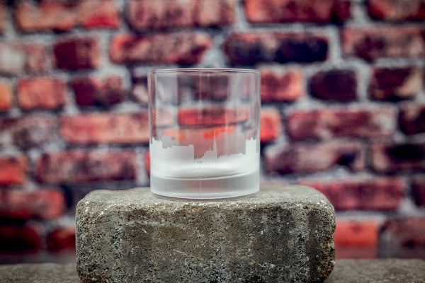 Portland, Maine  Skyline Rocks Glass Barware - Urban and Etched