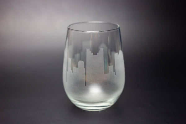 Columbus, Ohio Skyline Wine Glass and Stemless Wine Glass Barware