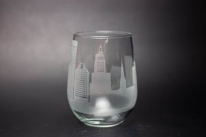 Providence Skyline Wine Glass Barware - Urban and Etched