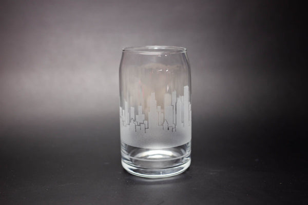 Chicago Skyline Glass Can Coffee Cup - Urban and Etched