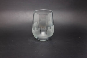 Porto Skyline Wine Glass and Stemless Wine Glass Etched Gift - Panoramic City Design - Urban and Etched