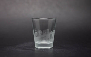 Lisbon Skyline Shot Glasses - Set of 4- Etched 2 oz. Shot Glasses - Urban and Etched