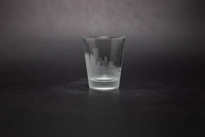 Pittsburgh Skyline Shot Glasses - Set of 4- Etched 2 oz. Shot Glasses - Urban and Etched