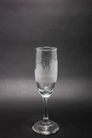 Cape Town, South Africa Skyline Champagne Flute Barware - Urban and Etched