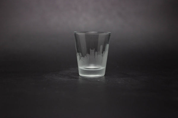 Boston Skyline Shot Glasses - Set of 4- Etched 2 oz. Shot Glasses - Urban and Etched
