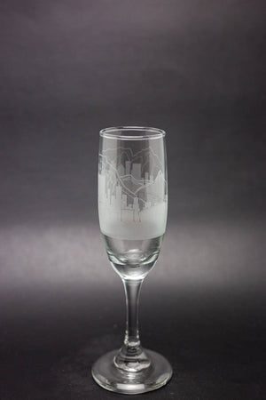 Cape Town, South Africa Skyline Champagne Flute Barware - Urban and Etched