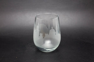 Salzburg, Germany Skyline Wine Glass Barware - Urban and Etched