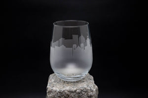 Santa Fe, New Mexico Skyline Wine Glass