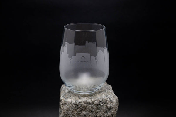 Santa Fe, New Mexico Skyline Wine Glass