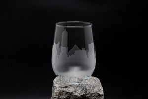 Memphis, Tennessee Skyline Wine Glass and Stemless Wine Glass Etched Barware