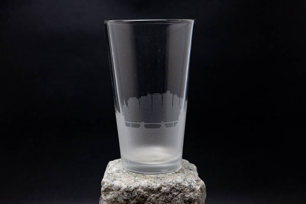 Portland, Maine Skyline Etched Pint Glass Barware