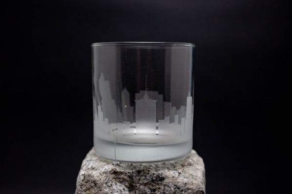 Tulsa, Oklahoma Skyline Etched Rocks Glass Barware