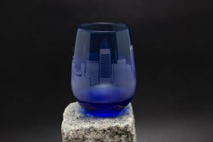 Baltimore, Maryland Skyline Blue Stemless Wine Glass Barware