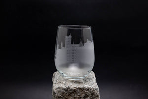 Savannah, Georgia Skyline Wine Glass and Stemless Wine Glass Barware