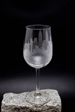 Kuala Lumpur, Malaysia Skyline Wine Glass and Stemless Wine Glass Barware