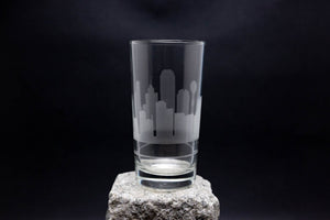 Dallas, Texas Skyline Etched Tom Collins Highball Cocktail Glass