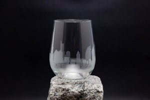 Dubai, UAE Skyline Wine Glass and Stemless Wine Glass Barware